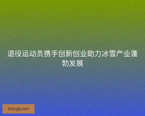 退役运动员携手创新创业助力冰雪产业蓬勃发展
